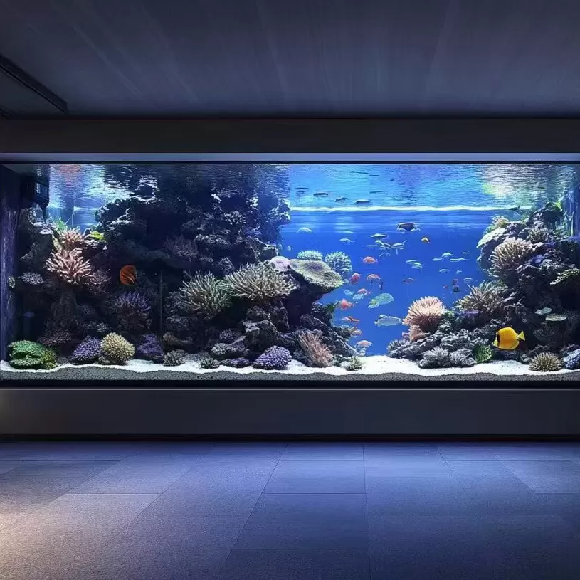 落地简约底柜大型亚克力海水景观鱼缸定制