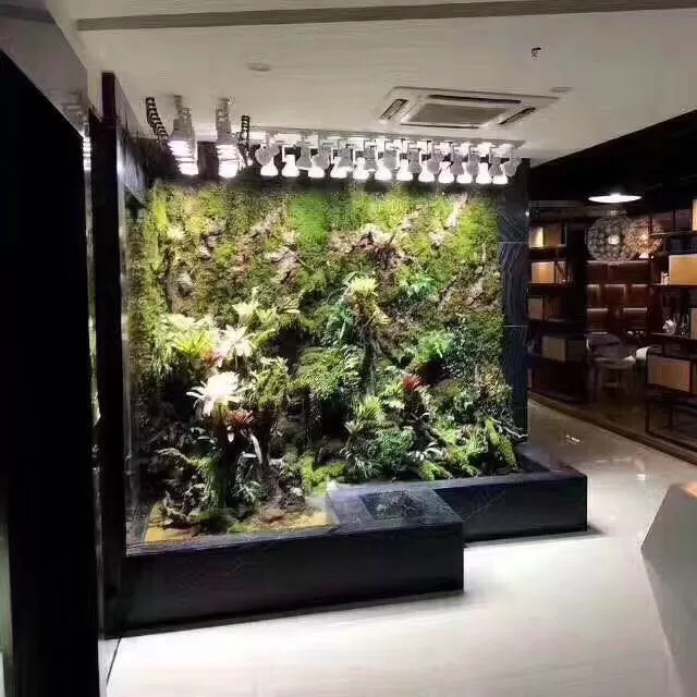 落地靠墙立体苔藓雨林景观生态鱼缸定制