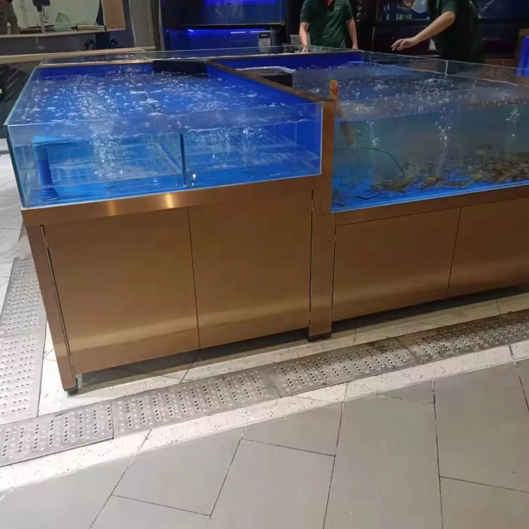 玫瑰金不锈钢分体商用餐饮海鲜缸定制